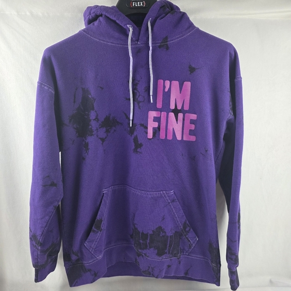 Eeyore A*^Holes Live Forever Tie Dye Purple Hoodie Unisex Size Medium R29 - Picture 4 of 6